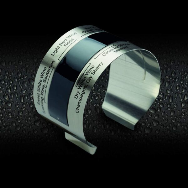 Termometru tip brâu metalic, destinat sticlelor de vin, afișaj digital, inox, +4 - 24 °C