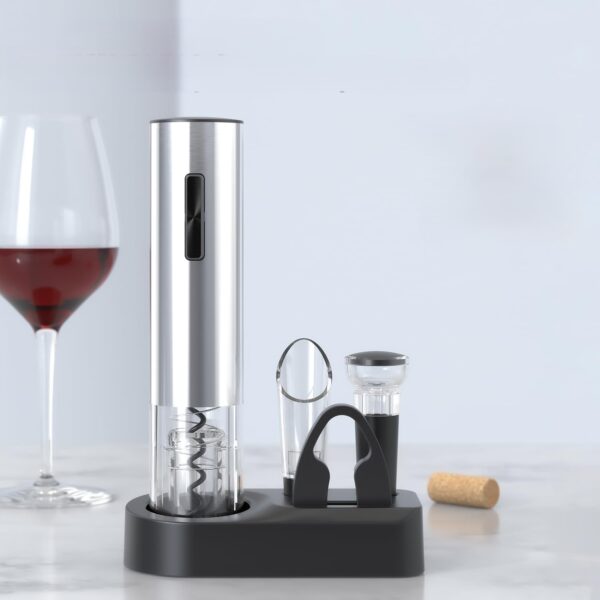 Set Tirbușon Electric Premium, 4 în 1 cu accesorii, inox